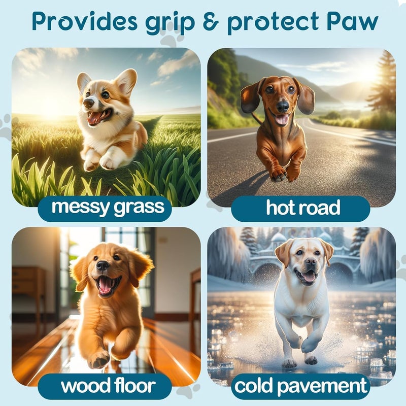 Inner Zen Dog Paw Portector, Anti-Slip for Senior Dogs, Protector for Hot Pavement, Traction Control Paw Stickers with Strong Traction, Prevent Slipping On Hardwood Floors (XXXL-3.1''×3.4'', 5sets 20pcs) - Image 2